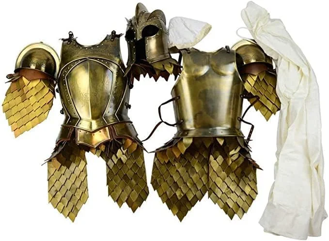 زره نیم تنه دست ساز برنجی عتیقه قرون وسطایی، زره جنگجوی فولادی 60 اینچی، زره نیم تنه شوالیه قرون وسطایی، هدیه ای فوق العاده