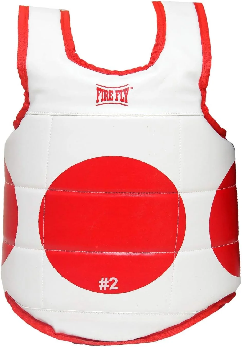 محافظ سینه تکواندو فایر فلای، پد محافظ یک تکه PU، محافظ دو طرفه بدن، تجهیزات محافظ جلوی بدن برای تمرین کاراته، انتخاب رنگ **آبی و قرمز** (M، آبی)