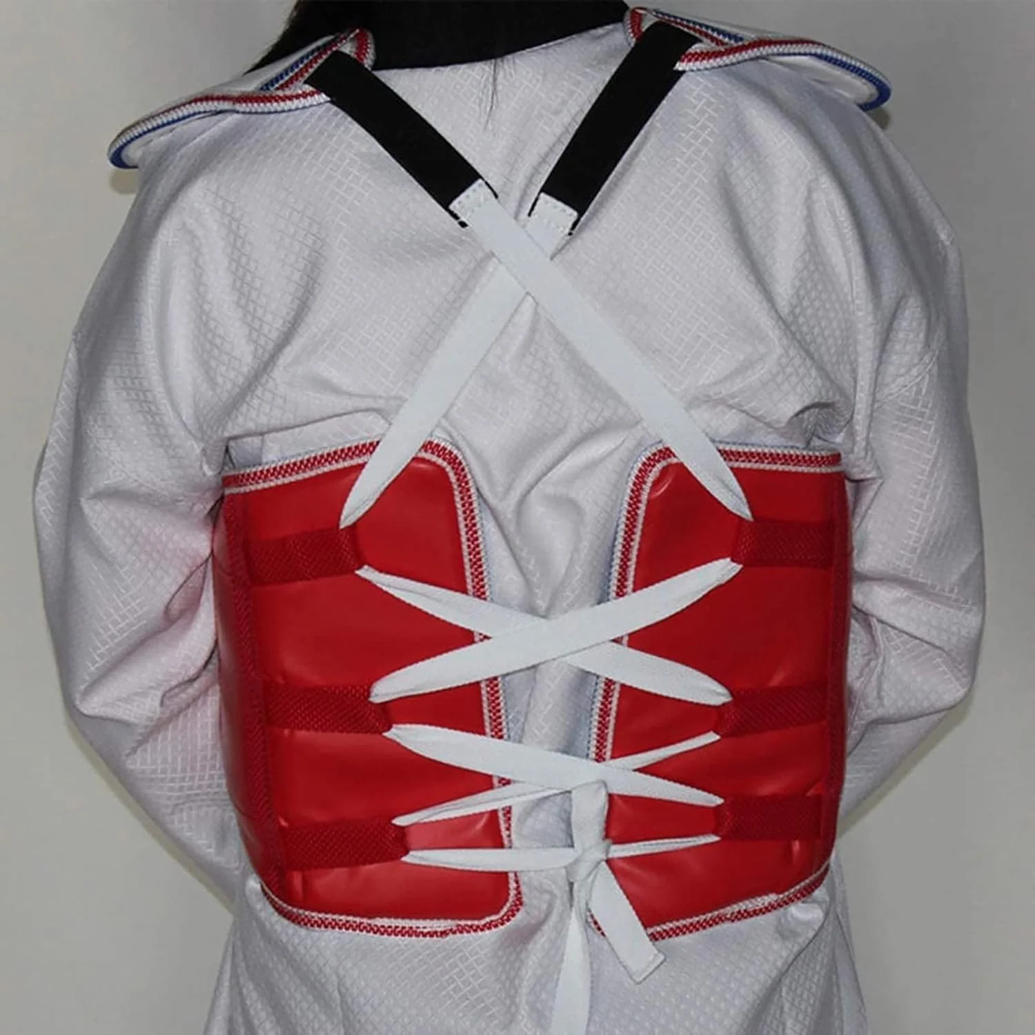 محافظ سینه تکواندو، محافظ سینه بوکس، محافظ سینه دو طرفه برای تمرین مسابقه، محافظ سینه کاراته تکواندو (رنگ: قرمز)
