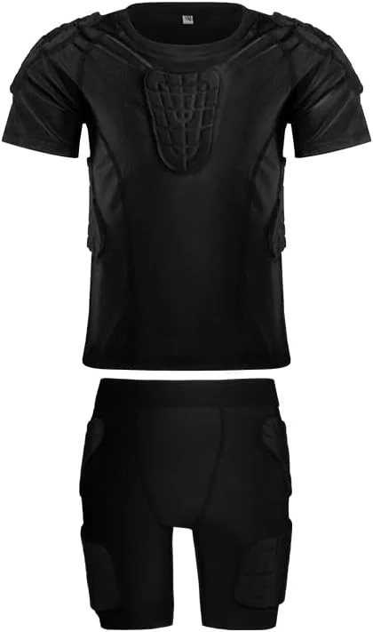 ست لباس فوتبال پسرانه با پد محافظتی، مناسب تمرین بسکتبال، فوتبال، محافظ دنده و سینه برای نوجوانان