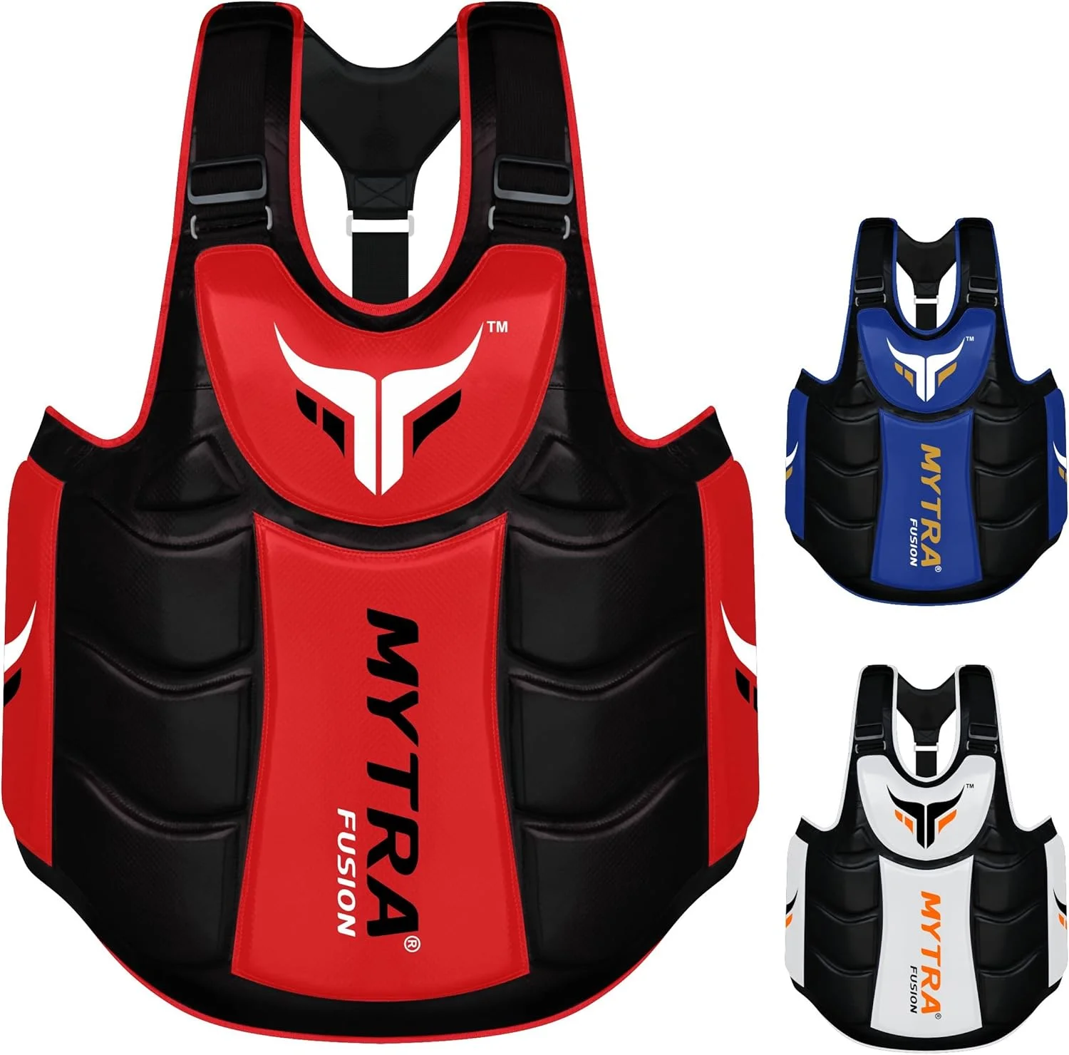 محافظ سینه و شکم میترا فیوژن، محافظ بدن، پد محافظ بدن، محافظ سینه، دنده و شکم برای بوکس، MMA، موای تای، تناسب اندام، تمرینات ورزشی (قرمز مشکی)