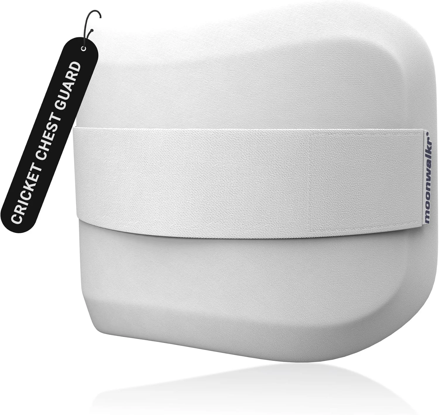 محافظ سینه کریکت مون‌واکر، تجهیزات محافظتی برای ضربه‌زنندگان (قد 162 تا 198 سانتی‌متر)، تجهیزات سبک کریکت، حداکثر محافظت، محافظ سینه بادوام برای بازیکنان (سفید، بزرگسال)