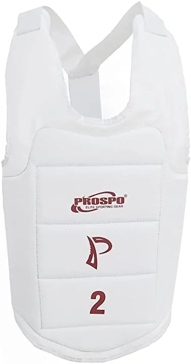محافظ سینه کاراته Prospo، محافظ سینه ووشو، محافظ سینه (مناسب برای همه)، سفید محافظ سینه کاراته Prospo، محافظ سینه ووشو، محافظ سینه (مناسب برای همه)، سفید