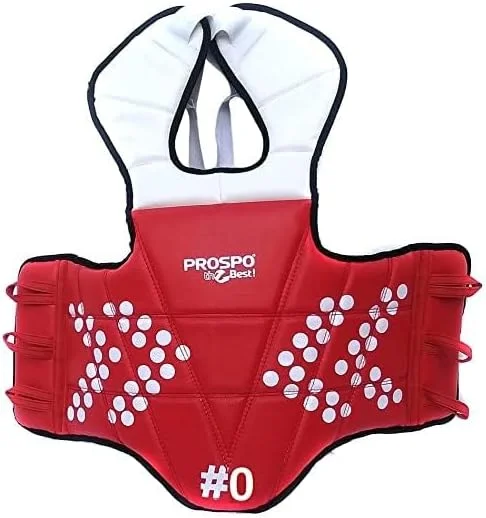 محافظ سینه تکواندو Prospo، محافظ بدن پددار و دو طرفه برای کونگ فو، MMA، کیک بوکسینگ، جوجیتسو، جودو و ووشو (سایز 2)
