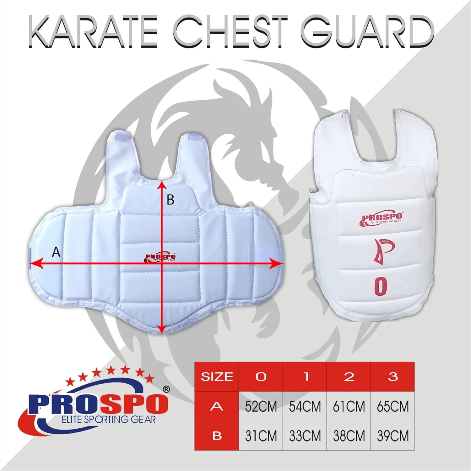 محافظ سینه کاراته Prospo، محافظ سینه ووشو، محافظ سینه (مناسب برای همه)، سفید محافظ سینه کاراته Prospo، محافظ سینه ووشو، محافظ سینه (مناسب برای همه)، سفید