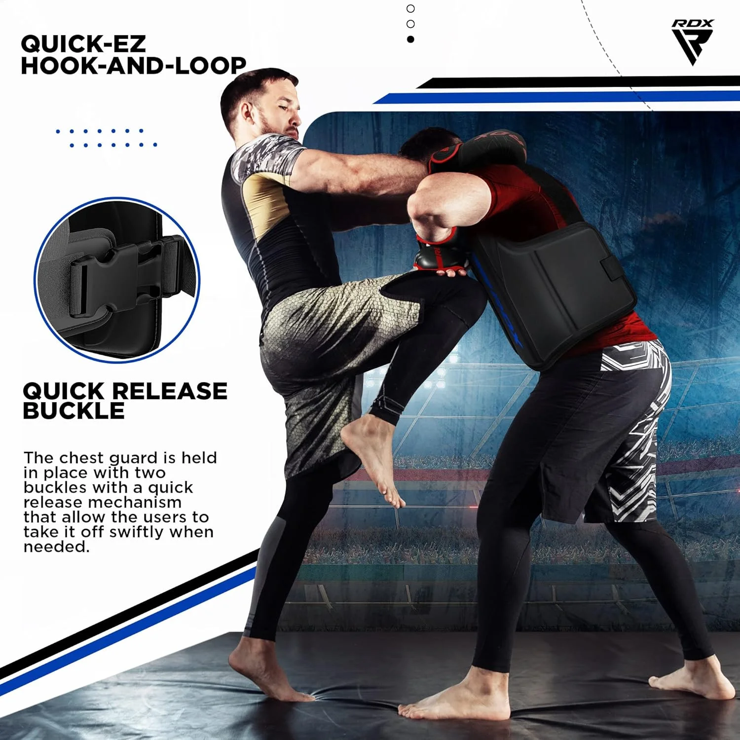 محافظ سینه آر دی ایکس، محافظ بدن برای کیک بوکسینگ، موی تای و بوکس ام ام ای، تمرینات اسپارینگ و مشت زنی سنگین، محافظ قابل تنظیم کارا، پد محافظ دنده و بالاتنه هنرهای رزمی، جلیقه تکواندو