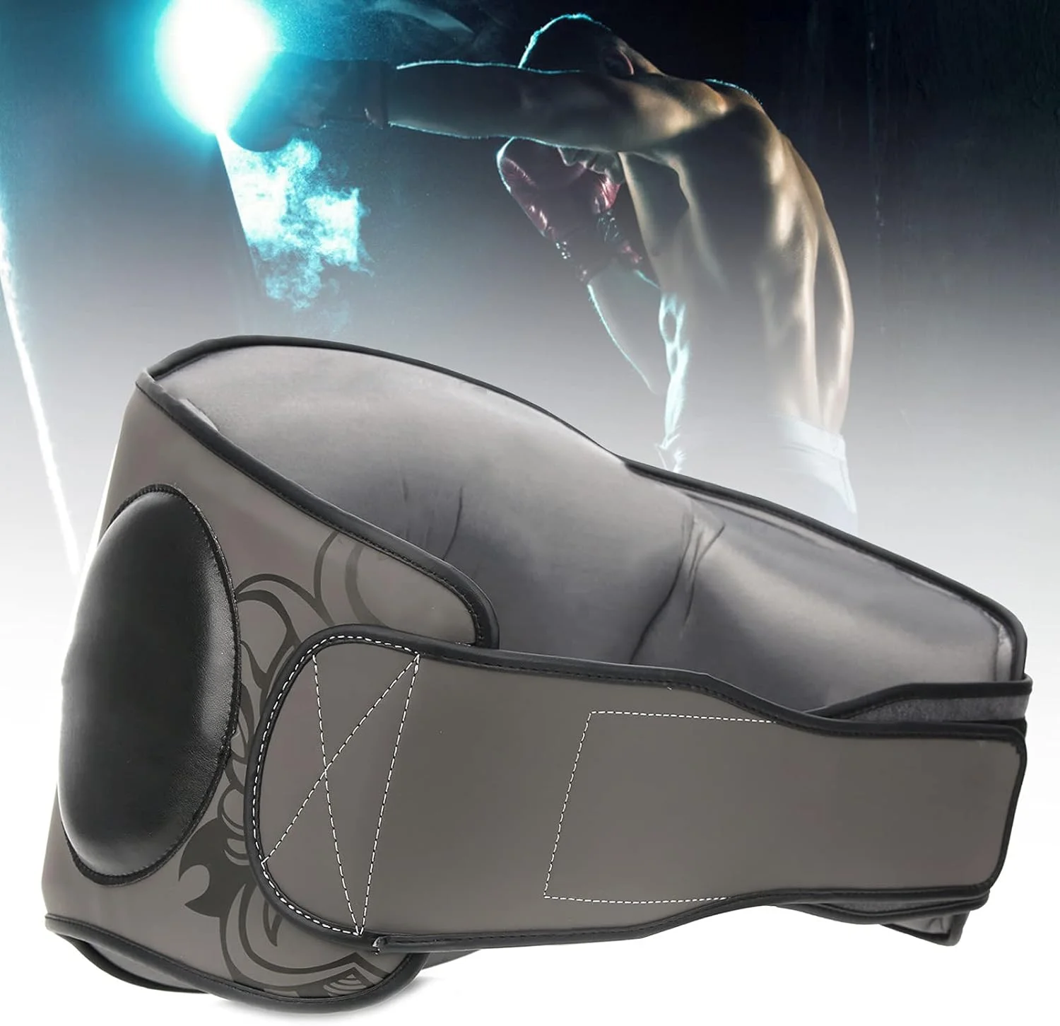 محافظ شکم ورزش های رزمی، خاکستری، مناسب بزرگسالان، کیک بوکسینگ، موی تای، تکواندو، هنرهای رزمی ترکیبی، کاراته