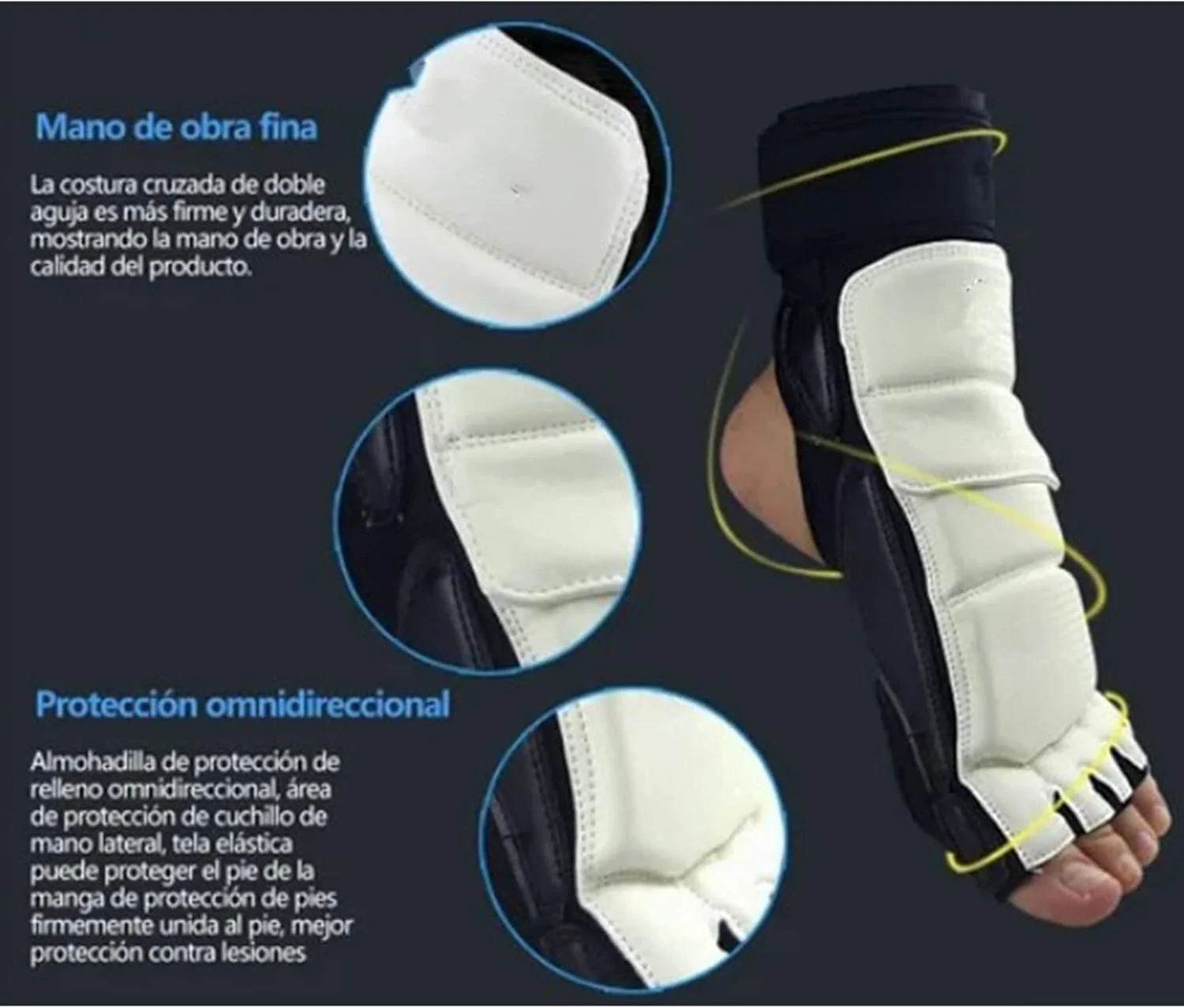 محافظ پای تکواندو و بوکس تنفسی و راحت - مناسب برای علاقه مندان به هنرهای رزمی (XL، سیاه و سفید) محافظ پای تکواندو و بوکس تنفسی و راحت - مناسب برای علاقه مندان به هنرهای رزمی (XL، سیاه و سفید)