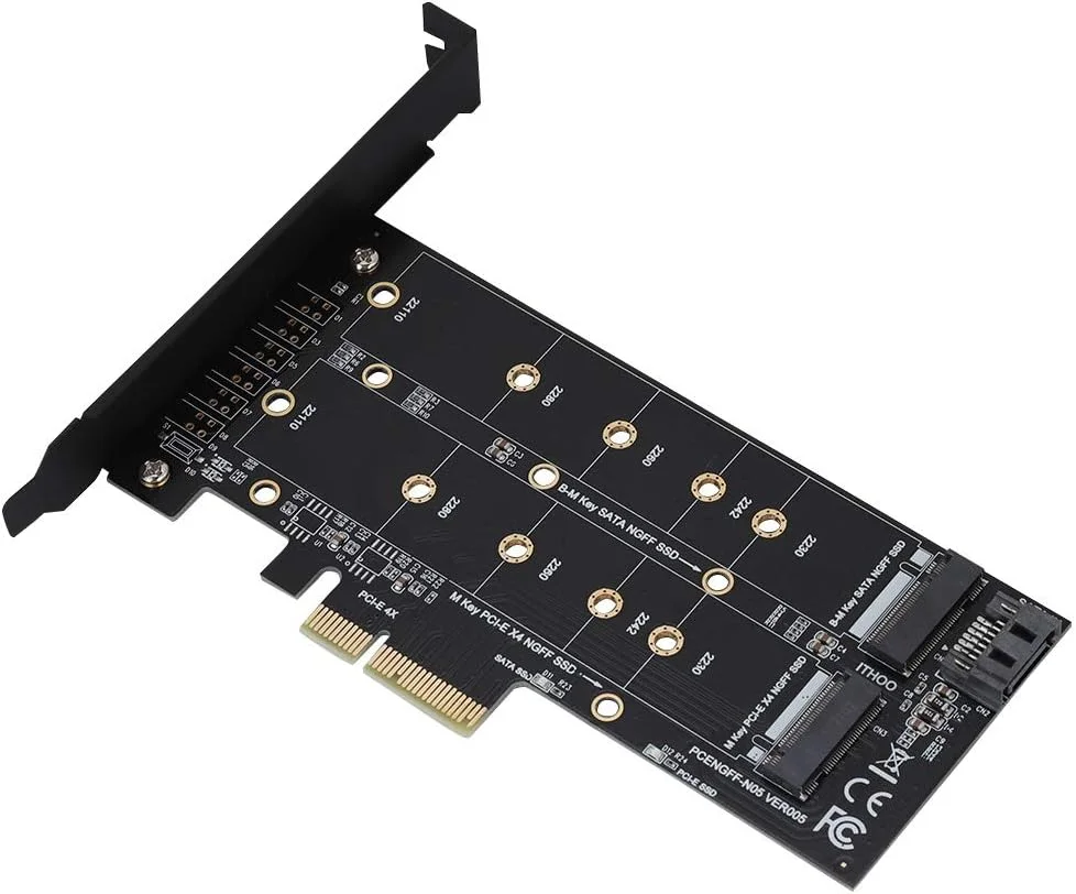 کارت آداپتور Annadue PCI-E 4X به M.2، کارت شبکه PCI-E، کارت شبکه PCI-E، رابط توسعه دوگانه، با نشانگر وضعیت LED، برای NVMe SSD NGFF