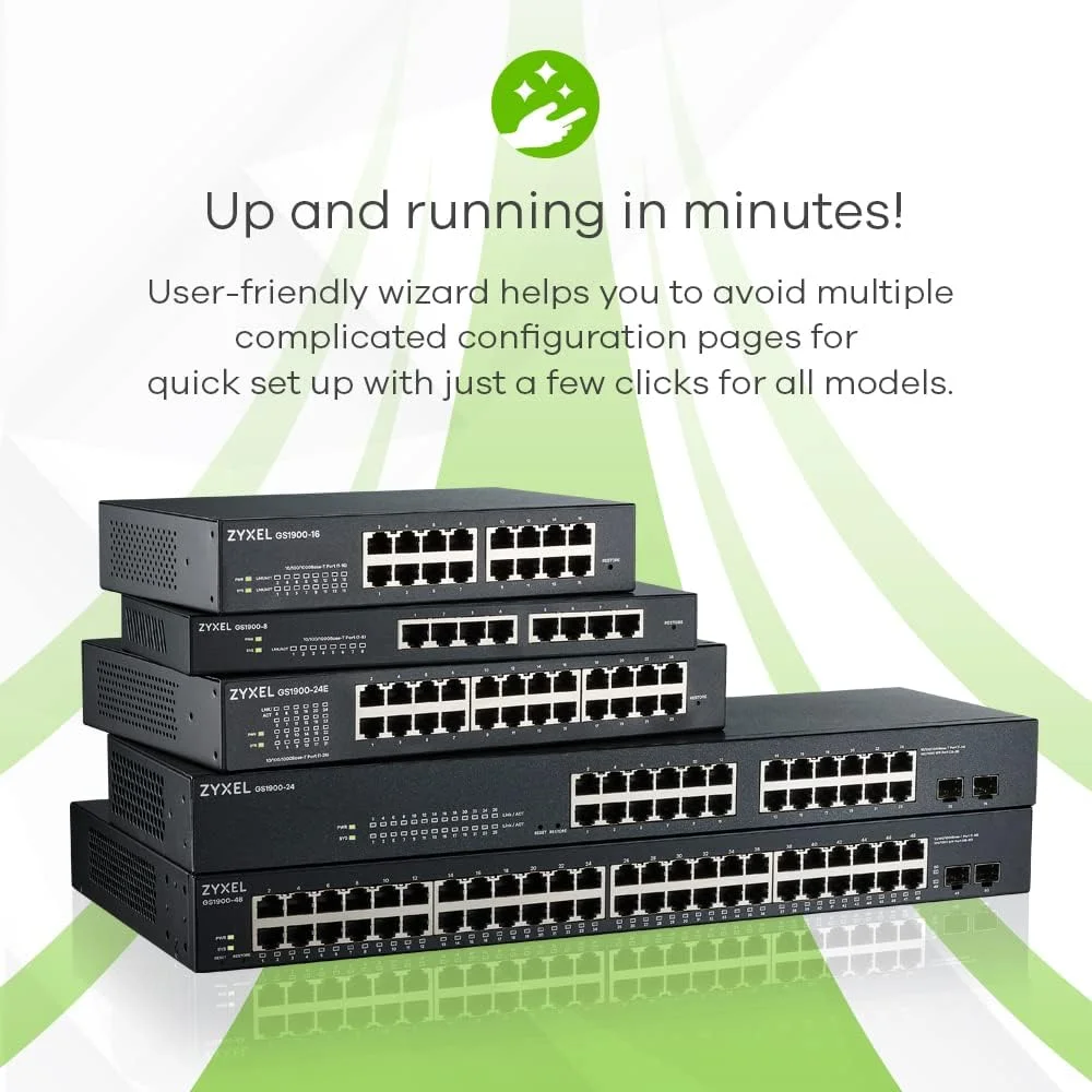 سوئیچ 8 پورت گیگابیتی PoE زایکسل | مدیریت هوشمند | 8 پورت PoE+ @130W | 2 پورت SFP | قابلیت مدیریت ابری Nebula | قابل نصب در رک [GS1920-8HP]