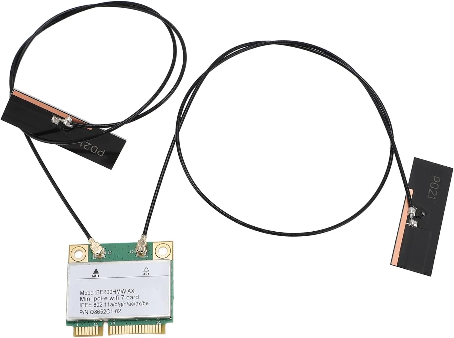 کارت شبکه وایرلس سه بانده WiFi 7 Mini PCI-E با سرعت 8774 مگابیت بر ثانیه (2.4/5/6 گیگاهرتز) با MU-MIMO و BT 5.4 برای کامپیوتر رومیزی و لپ تاپ - سازگار با ویندوز 10/11 و Chrome OS (همراه با آنتن)