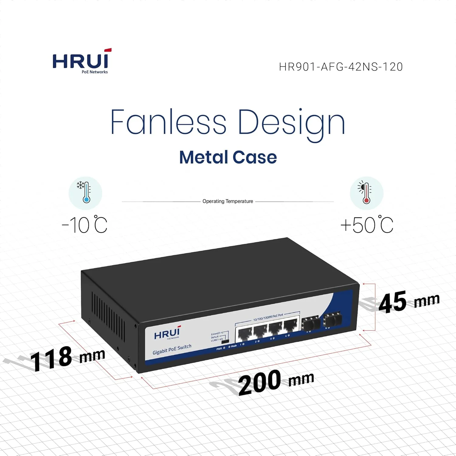 سوئیچ 4 پورت 10/100/1000M + 2 پورت آپلینک گیگابیتی SFP فیبر، پشتیبانی از IEEE802.3af/at، هر پورت 15.4W/30W، منبع تغذیه داخلی 52V2.3A 120W، سوئیچ Plug and Play سوئیچ 4 پورت 10/100/1000M + 2 پورت آپلینک گیگابیتی SFP فیبر، پشتیبانی از IEEE802.3af/at، هر پورت 15.4W/30W، منبع تغذیه داخلی 52V2.3A 120W، سوئیچ Plug and Play