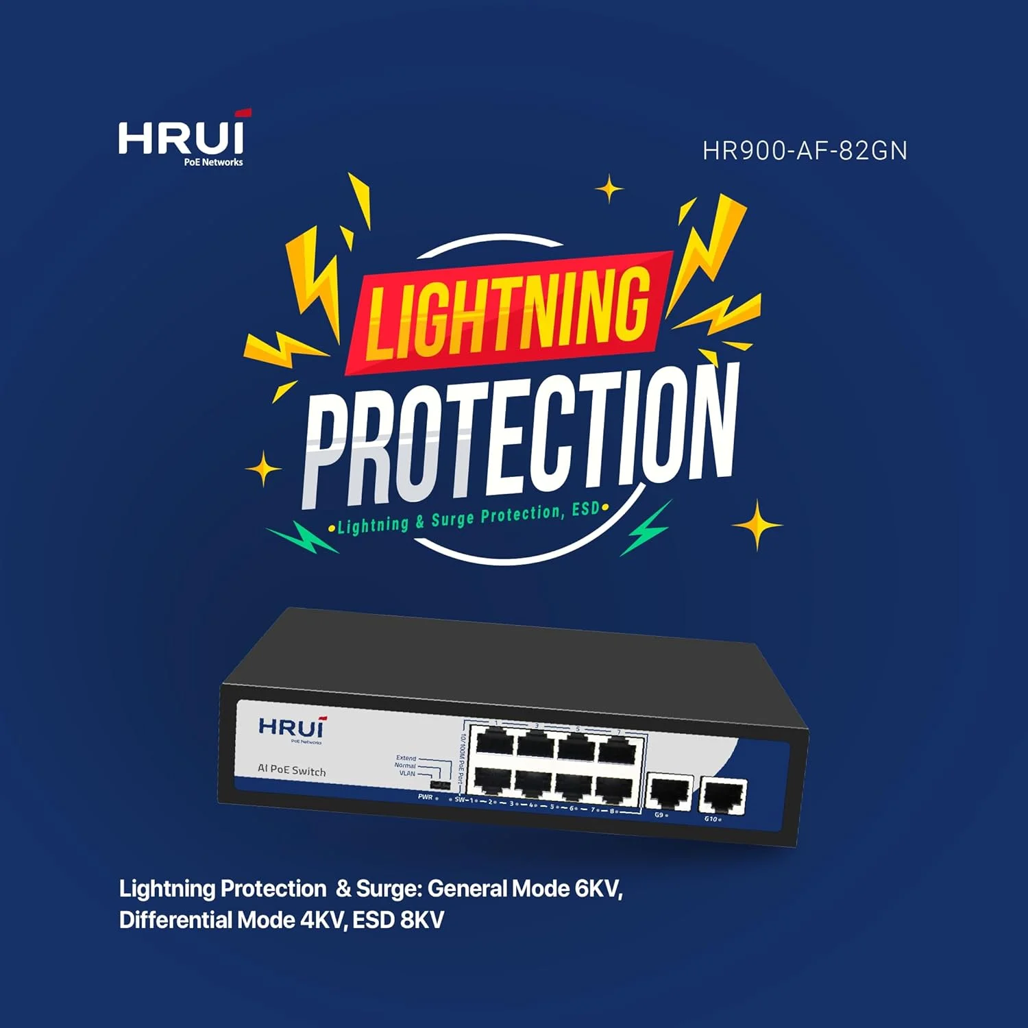 سوئیچ POE با 8 پورت 10/100M و 2 پورت آپلینک گیگابیتی اترنت، استاندارد AF/AT، هر پورت 15.4W/30W، منبع تغذیه داخلی 52V2.3A 120W، سوئیچ شبکه Plug and Play سوئیچ POE با 8 پورت 10/100M و 2 پورت آپلینک گیگابیتی اترنت، استاندارد AF/AT، هر پورت 15.4W/30W، منبع تغذیه داخلی 52V2.3A 120W، سوئیچ شبکه Plug and Play