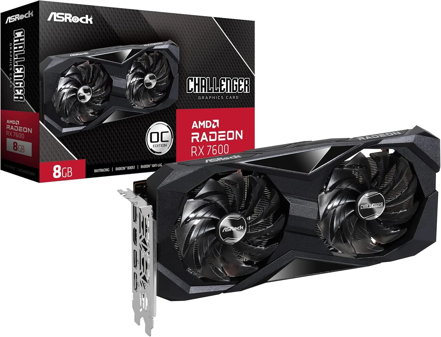 کارت گرافیک ASRock RX7600 CL 8GO AMD Radeon™ RX 7600 Challenger 8GB OC