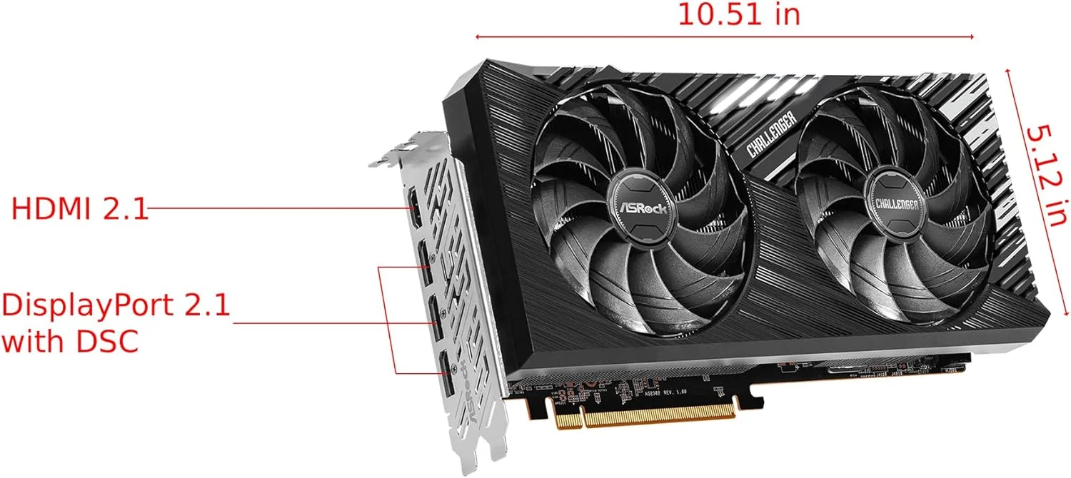 کارت گرافیک ASRock Radeon RX 7700 XT Challenger 12GO با 12288 مگابایت حافظه GDDR6 کارت گرافیک ASRock Radeon RX 7700 XT Challenger 12GO با 12288 مگابایت حافظه GDDR6