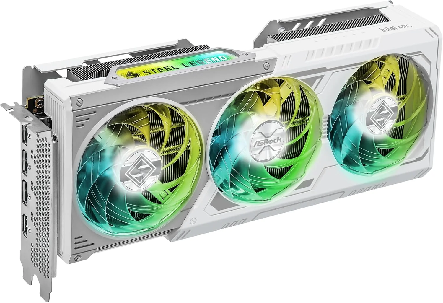 کارت گرافیک ASRock Intel ARC B580 Steel Legend با ۱۲ گیگابایت حافظه OC 2800 مگاهرتز، ۱۹ گیگابیت بر ثانیه، ۱۹۲ بیت GDDR6، رزولوشن ۷۶۸۰x۴۳۲۰، توان ۶۵۰ وات و سه فن کارت گرافیک ASRock Intel ARC B580 Steel Legend با ۱۲ گیگابایت حافظه OC 2800 مگاهرتز، ۱۹ گیگابیت بر ثانیه، ۱۹۲ بیت GDDR6، رزولوشن ۷۶۸۰x۴۳۲۰، توان ۶۵۰ وات و سه فن