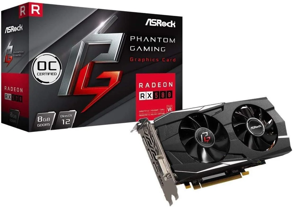 کارت گرافیک ASRock 2019 Phantom Gaming D Radeon RX 580 DirectX 12 RX580 8G OC 8GB 256-Bit GDDR5 PCI Express 3.0 x16 HDCP Ready کارت گرافیک ASRock 2019 Phantom Gaming D Radeon RX 580 DirectX 12 RX580 8G OC 8GB 256-Bit GDDR5 PCI Express 3.0 x16 HDCP Ready