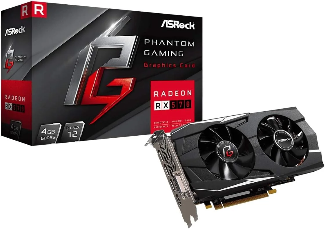 کارت گرافیک ASRock 90-GA0K00-00UANF Phantom Gaming M1 Radeon RX570 با 4 گیگابایت حافظه DDR5 و رابط PCIe3 و خروجی DVI و فرکانس 1293 مگاهرتز کارت گرافیک ASRock 90-GA0K00-00UANF Phantom Gaming M1 Radeon RX570 با 4 گیگابایت حافظه DDR5 و رابط PCIe3 و خروجی DVI و فرکانس 1293 مگاهرتز