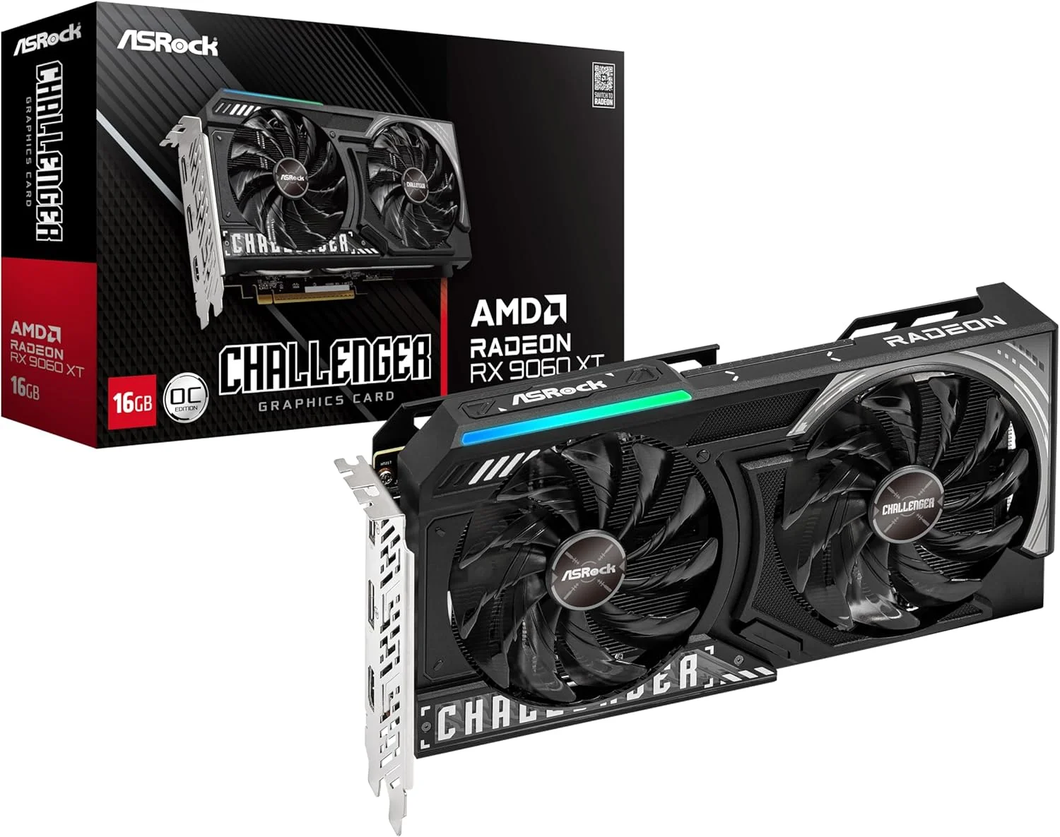 کارت گرافیک ASRock AMD Radeon RX 9060 XT Challenger با 16 گیگابایت حافظه اورکلاک شده