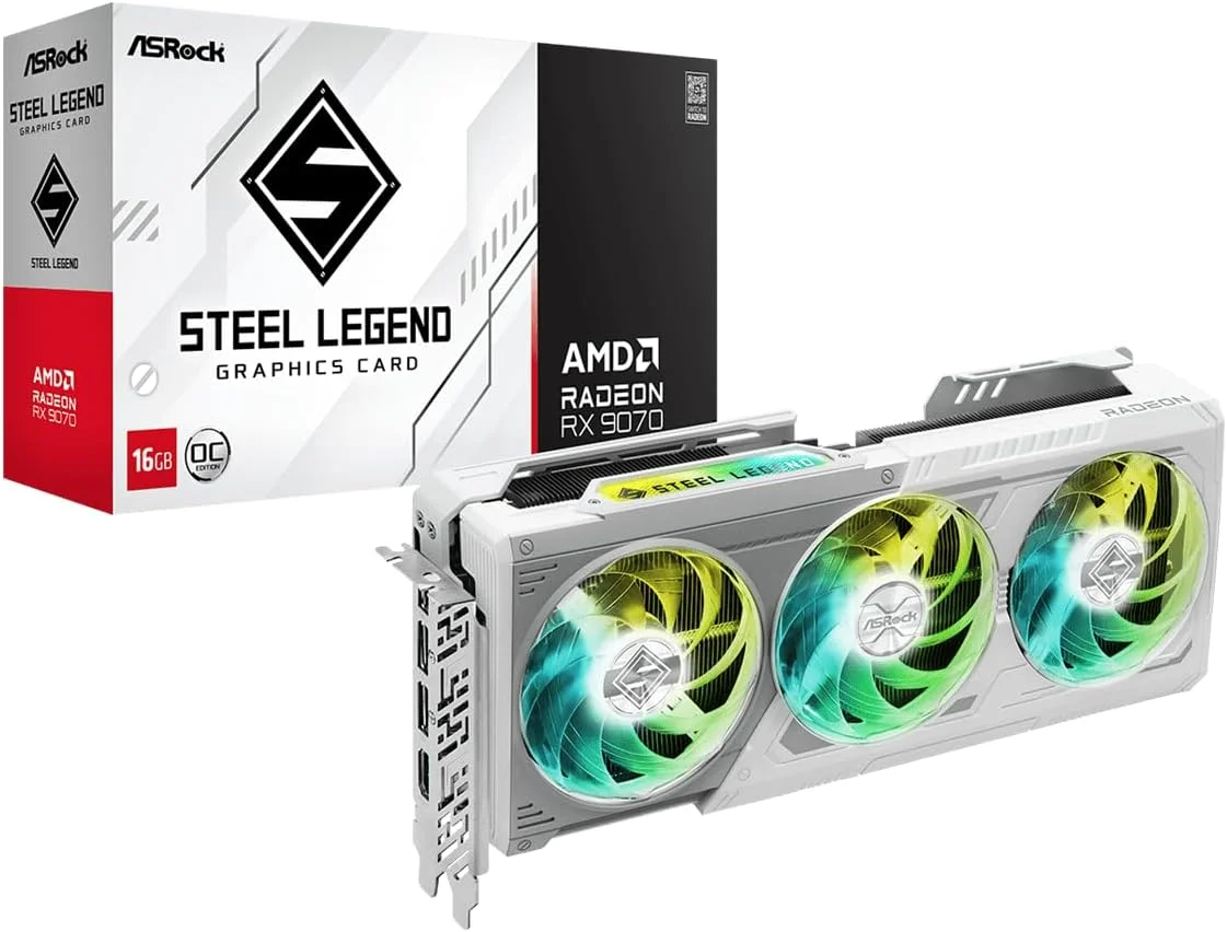 کارت گرافیک ASRock AMD Radeon RX 9070 Steel Legend 16GB OC با فرکانس 2700 مگاهرتز، حافظه 20 گیگابیت بر ثانیه GDDR6 256 بیتی (نسل سوم RT، نسل دوم شتابدهندههای هوش مصنوعی)، PCIe5.0، دو عدد 8 پین، سه فن، توان مصرفی 700 وات، دارای خروجی HDMI و DisplayPort کارت گرافیک ASRock AMD Radeon RX 9070 Steel Legend 16GB OC با فرکانس 2700 مگاهرتز، حافظه 20 گیگابیت بر ثانیه GDDR6 256 بیتی (نسل سوم RT، نسل دوم شتابدهندههای هوش مصنوعی)، PCIe5.0، دو عدد 8 پین، سه فن، توان مصرفی 700 وات، دارای خروجی HDMI و DisplayPort