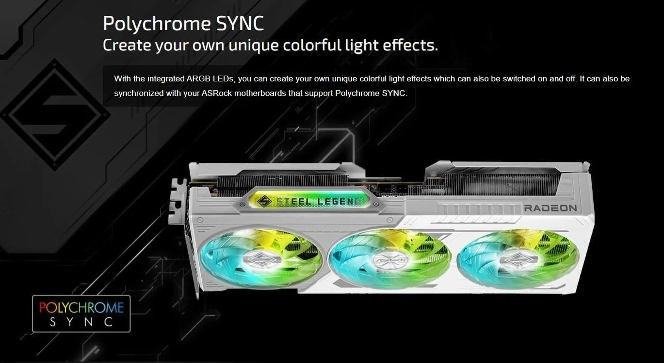 کارت گرافیک ASRock AMD Radeon™ RX 9060 XT Steel Legend 16GB OC کارت گرافیک ASRock AMD Radeon™ RX 9060 XT Steel Legend 16GB OC