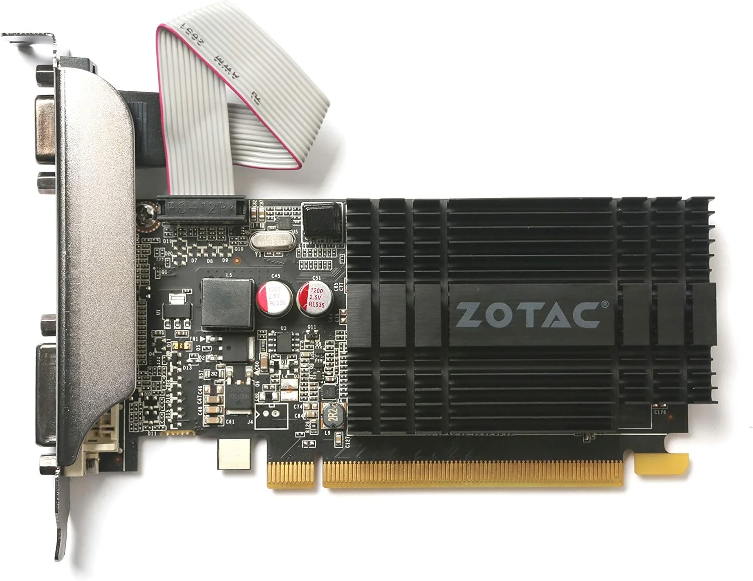 کارت گرافیک ZOTAC GeForce GT 710 با 2 گیگابایت حافظه DDR3، PCI-E2.0، خروجی های DL-DVI، VGA و HDMI، خنک کننده غیرفعال و تک اسلات با طراحی Low Profile (ZT-71302-20L)