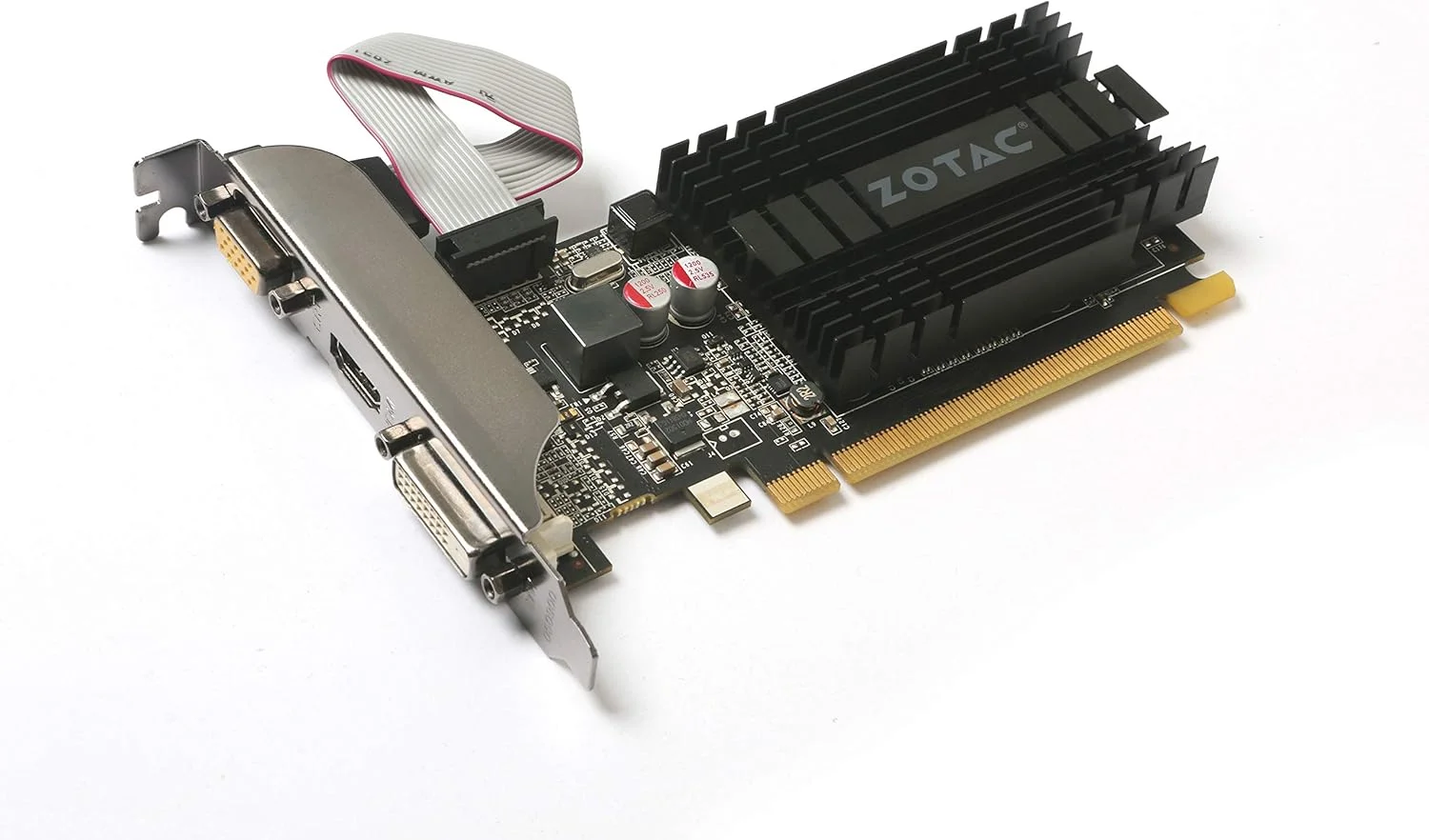 کارت گرافیک ZOTAC GeForce GT 710 با 2 گیگابایت حافظه DDR3، PCI-E2.0، خروجی های DL-DVI، VGA و HDMI، خنک کننده غیرفعال و تک اسلات با طراحی Low Profile (ZT-71302-20L)