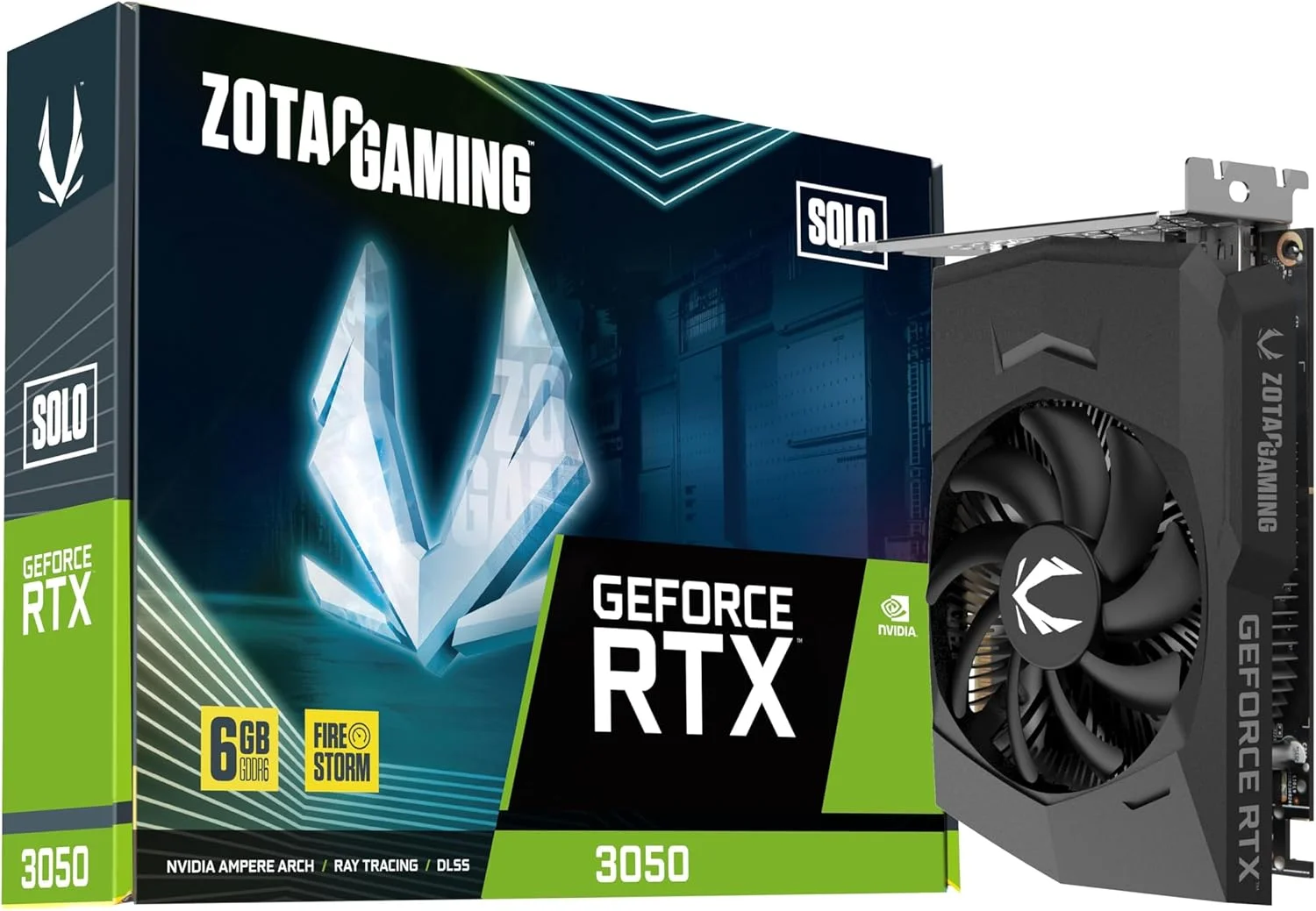 کارت گرافیک گیمینگ فوق فشرده زوتک گیمینگ GeForce RTX 3050 6GB GDDR6 Solo 96-bit 14 Gbps PCIE 4.0، مدل ZT-A30510G-10L