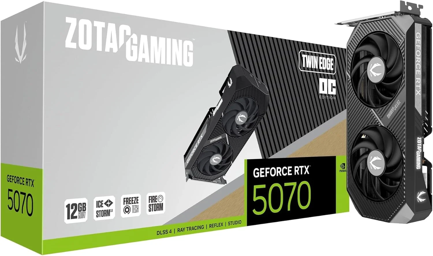 کارت گرافیک ZOTAC Gaming GeForce RTX 5070 Twin Edge OC با حافظه 12GB GDDR7 مدل ZT-B50700H-10P VD9204