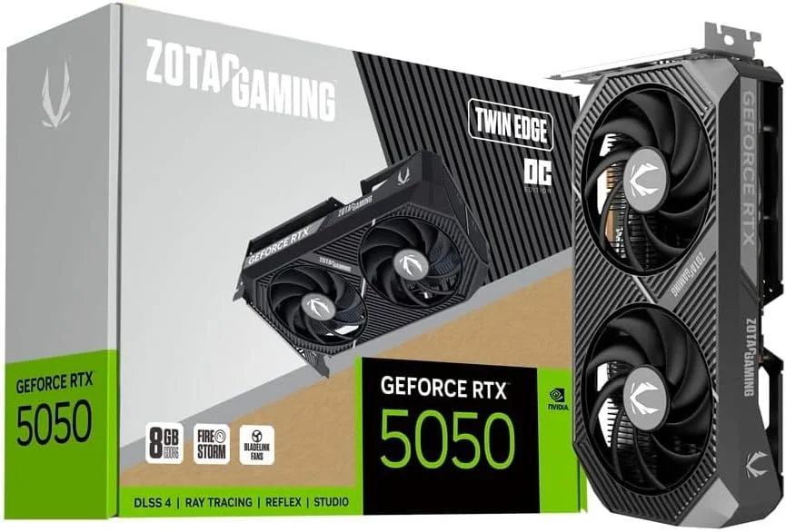 کارت گرافیک ZOTAC Gaming RTX 5050 Twin Edge OC با 8 گیگابایت حافظه GDDR6 و فناوری Reflex 2 RTX AI DLSS4