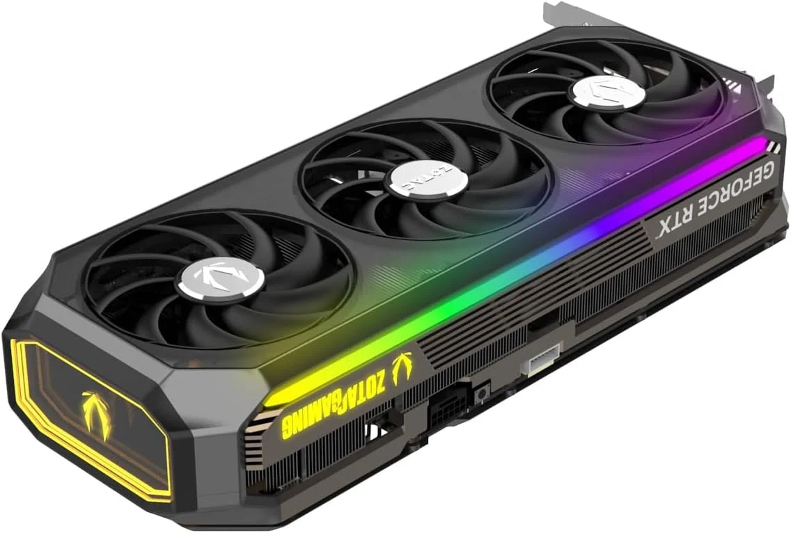 کارت گرافیک گیمینگ ZOTAC Gaming GeForce RTX 5070 Ti AMP Extreme Infinity DLSS 4 با 16 گیگابایت حافظه GDDR7، رابط 256 بیتی، سرعت 28 گیگابیت بر ثانیه، PCIE 5.0، خنک کننده پیشرفته IceStorm 3.0 و نورپردازی Spectra 2.0 ARGB، مدل ZT-B50710B-10P