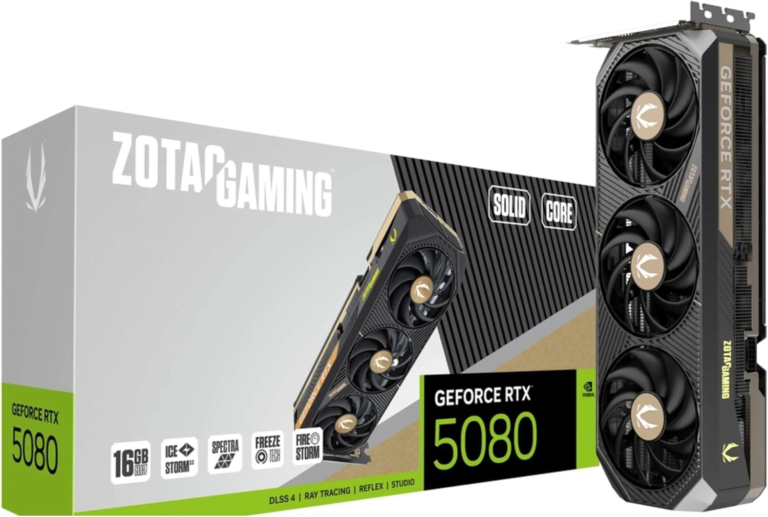 کارت گرافیک ZOTAC Gaming GeForce RTX 5080 Solid Core با 16 گیگابایت حافظه GDDR7 و فناوری Reflex 2 RTX AI DLSS4