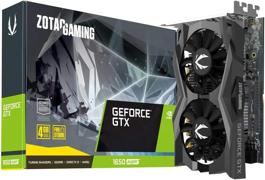 کارت گرافیک گیمینگ ZOTAC Gaming GeForce GTX 1650 Super Twin Fan با 4 گیگابایت حافظه GDDR6 و 128 بیت، فوق العاده جمع و جور، Zt-T16510F-10L