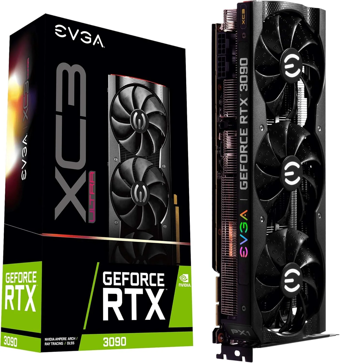 کارت گرافیک EVGA GeForce RTX 3090 XC3 Ultra Gaming با حافظه 24GB GDDR6X، خنک کننده iCX3، نورپردازی ARGB LED و صفحه پشتی فلزی (بازسازی شده) کارت گرافیک EVGA GeForce RTX 3090 XC3 Ultra Gaming با حافظه 24GB GDDR6X، خنک کننده iCX3، نورپردازی ARGB LED و صفحه پشتی فلزی (بازسازی شده)