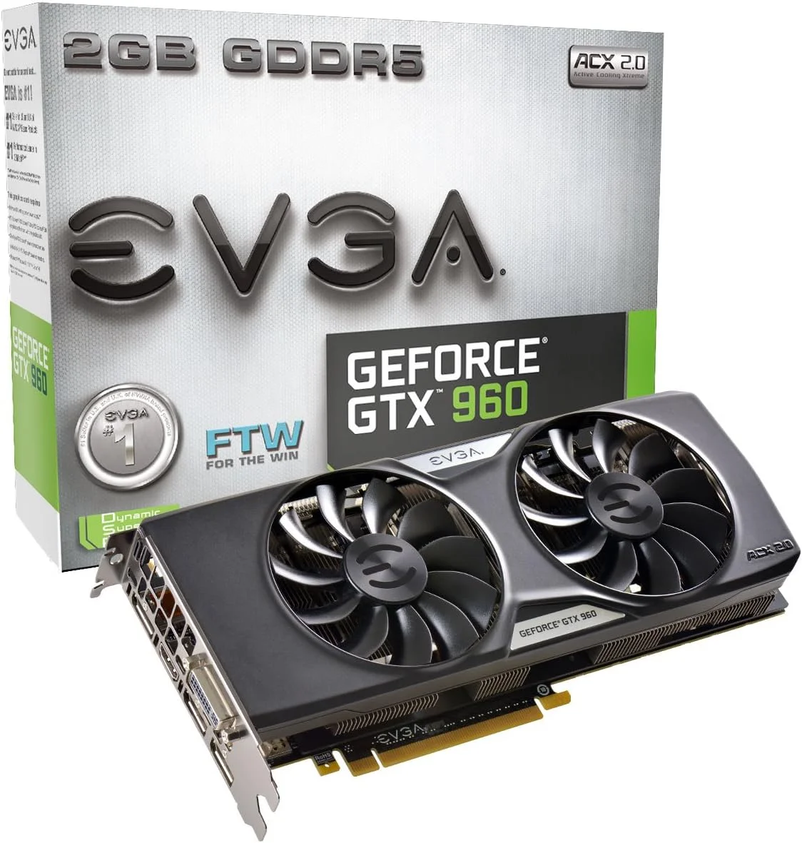 کارت گرافیک EVGA GeForce GTX 960 - هسته 1.30 گیگاهرتز - فرکانس افزایشی 1.37 گیگاهرتز - 2 گیگابایت GDDR5 SDRAM - PCI Express 3.0 x16 - Dual 02G-P4-2968-KR
