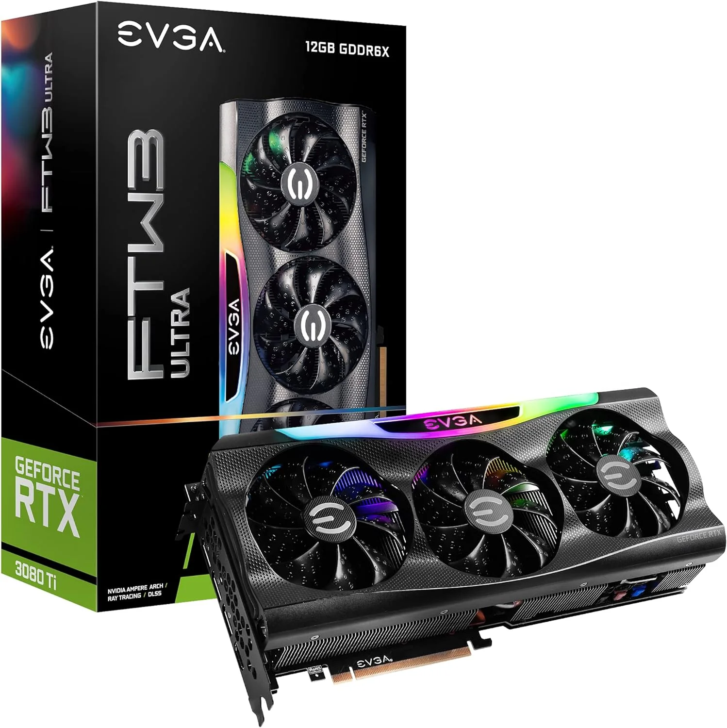 کارت گرافیک EVGA GeForce RTX 3080 Ti FTW3 ULTRA GAMING، 12G-P5-3967-KR، با 12 گیگابایت حافظه GDDR6X، تکنولوژی iCX3، نورپردازی ARGB LED و صفحه پشتی فلزی