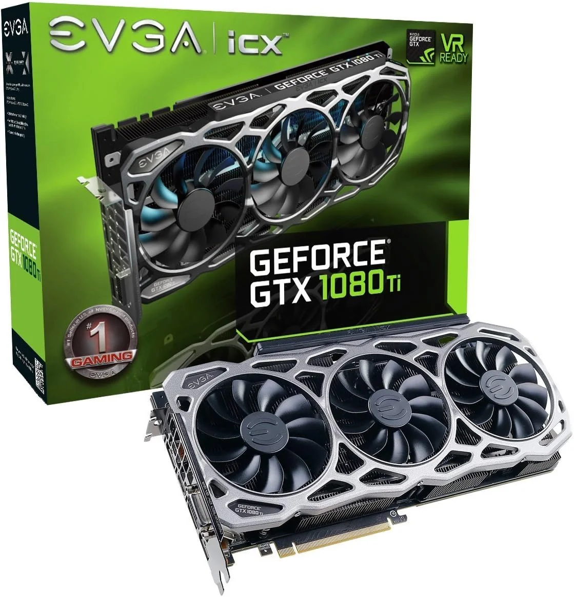 کارت گرافیک EVGA GeForce GTX 1080 Ti FTW3 GAMING، با 11 گیگابایت حافظه GDDR5X و تکنولوژی iCX - دارای 9 سنسور حرارتی و نورپردازی RGB LED، کنترل فن آسنکرون 3x و طراحی بهینه جریان هوا مدل 11G-P4-6696-KR