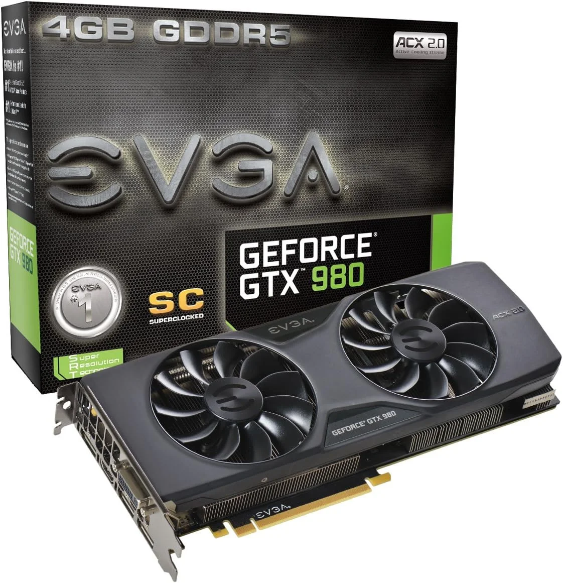 کارت گرافیک EVGA GeForce GTX 980 4GB SC GAMING ACX 2.0، خنک کننده 26% خنک تر و 36% ساکت تر 04G-P4-2983-KR کارت گرافیک EVGA GeForce GTX 980 4GB SC GAMING ACX 2.0، خنک کننده 26% خنک تر و 36% ساکت تر 04G-P4-2983-KR