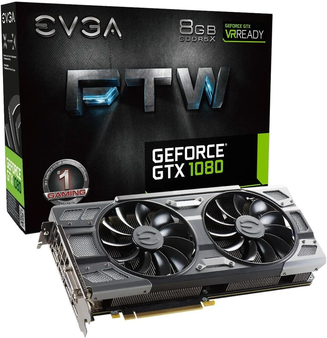 کارت گرافیک EVGA GeForce GTX 1080 FTW GAMING ACX 3.0، با 8 گیگابایت حافظه GDDR5X، نورپردازی RGB LED، فن 10 سانتی‌متری، 10 فاز قدرت، بایوس دوگانه، پشتیبانی از DX12 OSD (PXOC)، مدل 08G-P4-6286-KR