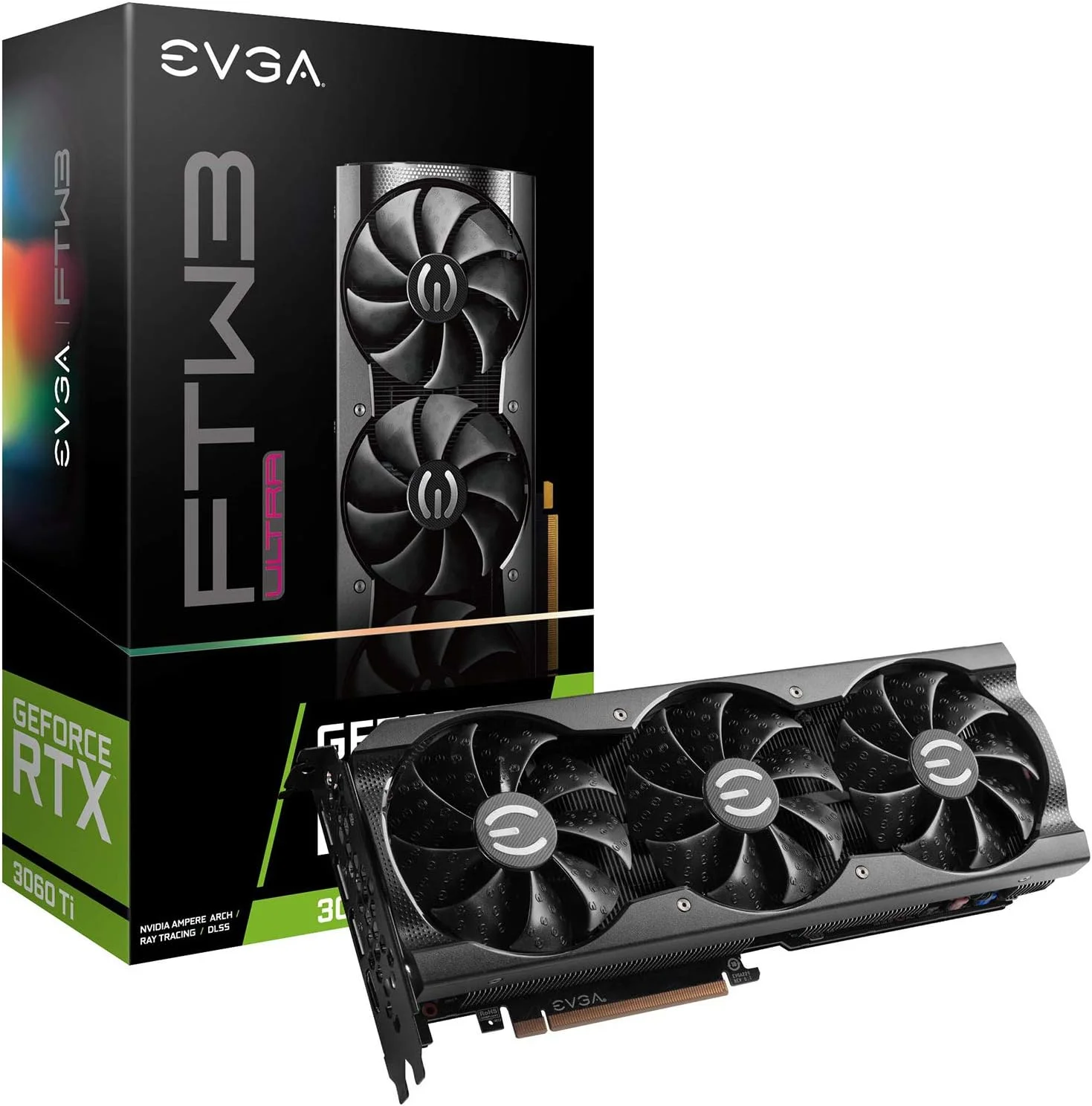 کارت گرافیک EVGA GeForce RTX 3060 Ti FTW ULTRA GAMING، 08G-P5-3667-KR، با 8 گیگابایت حافظه GDDR6، سیستم خنک کننده iCX3 و نورپردازی ARGB LED کارت گرافیک EVGA GeForce RTX 3060 Ti FTW ULTRA GAMING، 08G-P5-3667-KR، با 8 گیگابایت حافظه GDDR6، سیستم خنک کننده iCX3 و نورپردازی ARGB LED