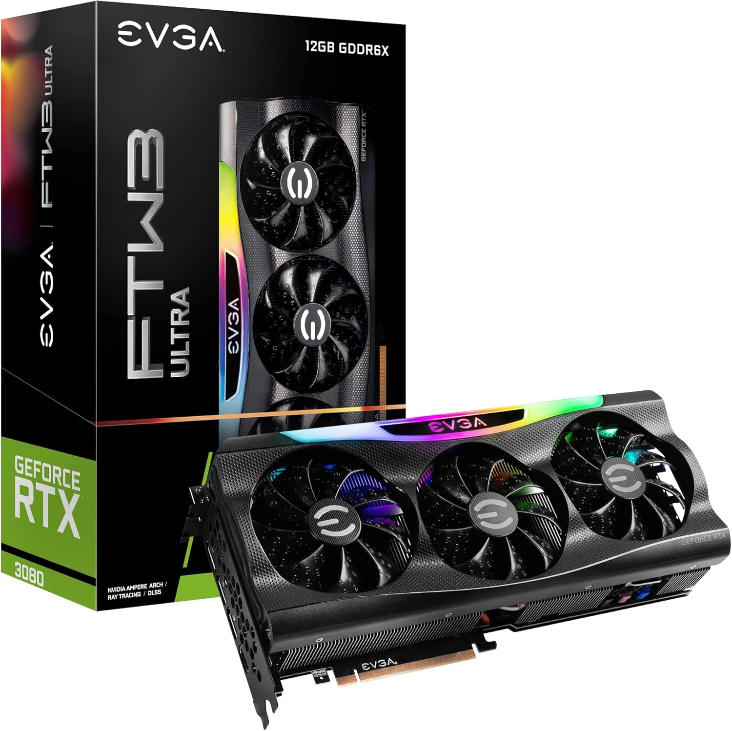 کارت گرافیک EVGA GeForce RTX 3080 FTW3 Ultra Gaming، با 12 گیگابایت حافظه GDDR6X، فناوری iCX3، نورپردازی ARGB LED و صفحه پشتی فلزی کارت گرافیک EVGA GeForce RTX 3080 FTW3 Ultra Gaming، با 12 گیگابایت حافظه GDDR6X، فناوری iCX3، نورپردازی ARGB LED و صفحه پشتی فلزی