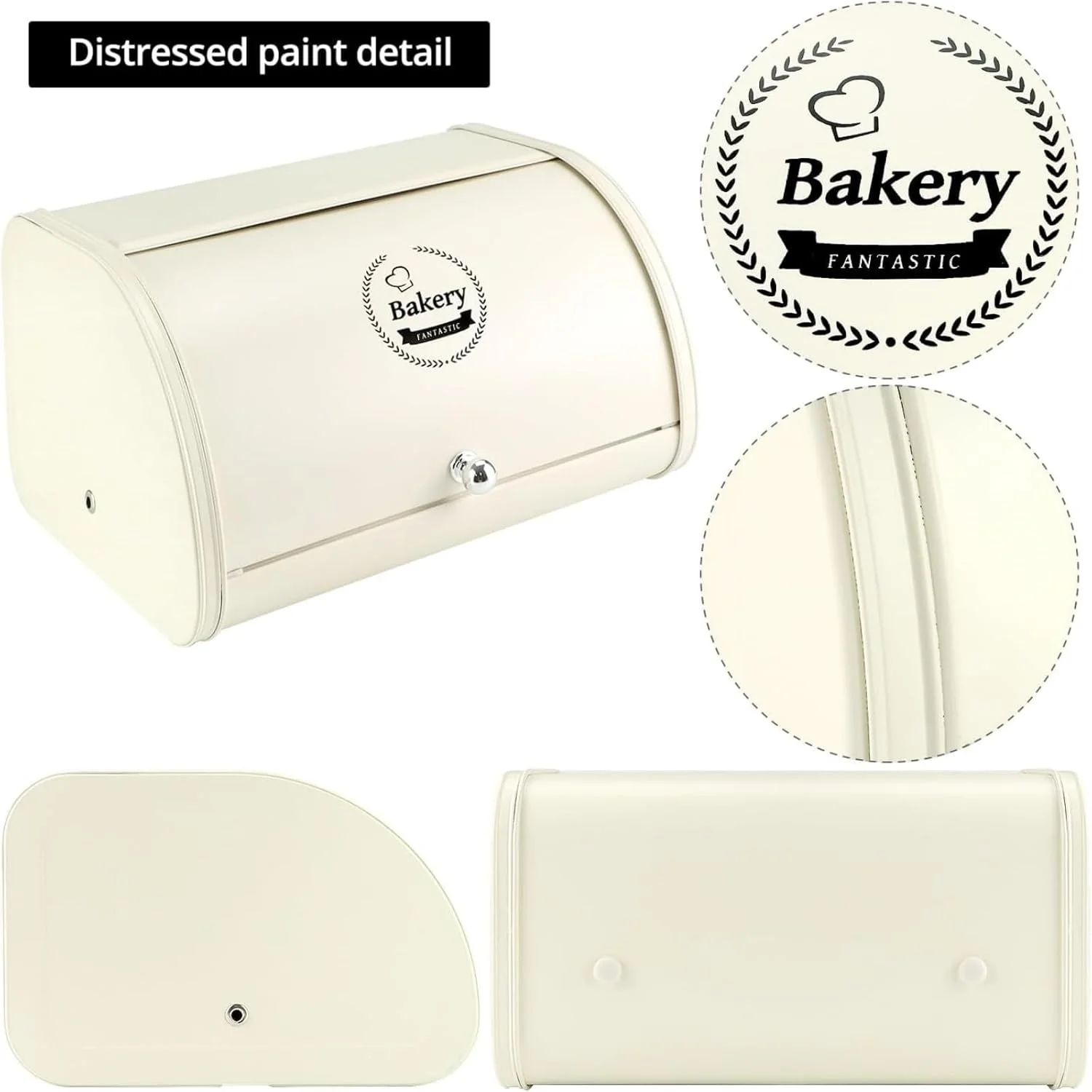 جعبه نان سفید رنگ مناسب برای نگهداری نان در آشپزخانه، ظرف نگهداری نان، جعبه نان استیل مدرن جعبه نان سفید رنگ مناسب برای نگهداری نان در آشپزخانه، ظرف نگهداری نان، جعبه نان استیل مدرن