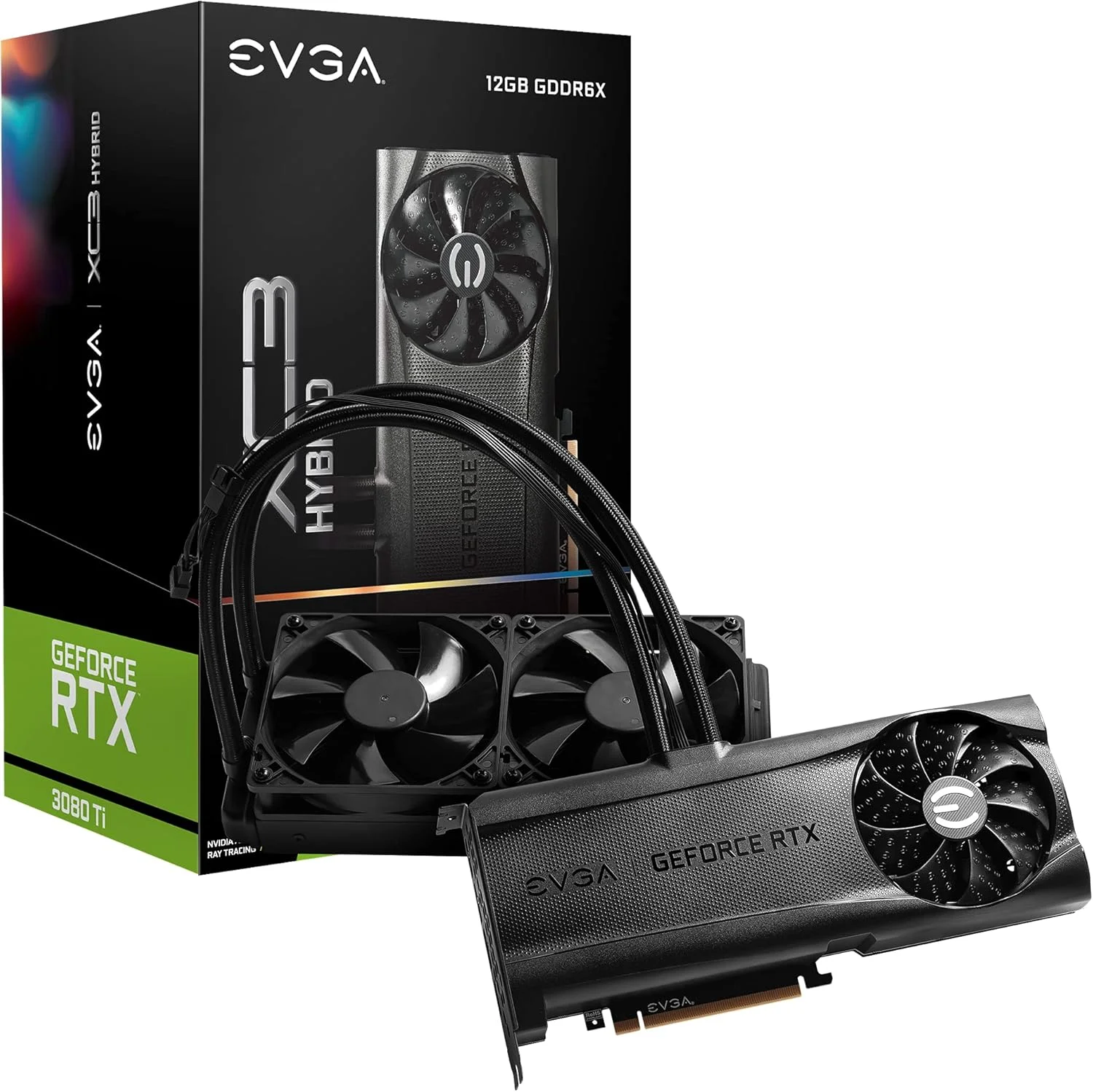 کارت گرافیک EVGA GeForce RTX 3080 Ti XC3 ULTRA HYBRID GAMING، 12G-P5-3958-KR، با 12 گیگابایت حافظه GDDR6X، نورپردازی ARGB LED و صفحه پشتی فلزی