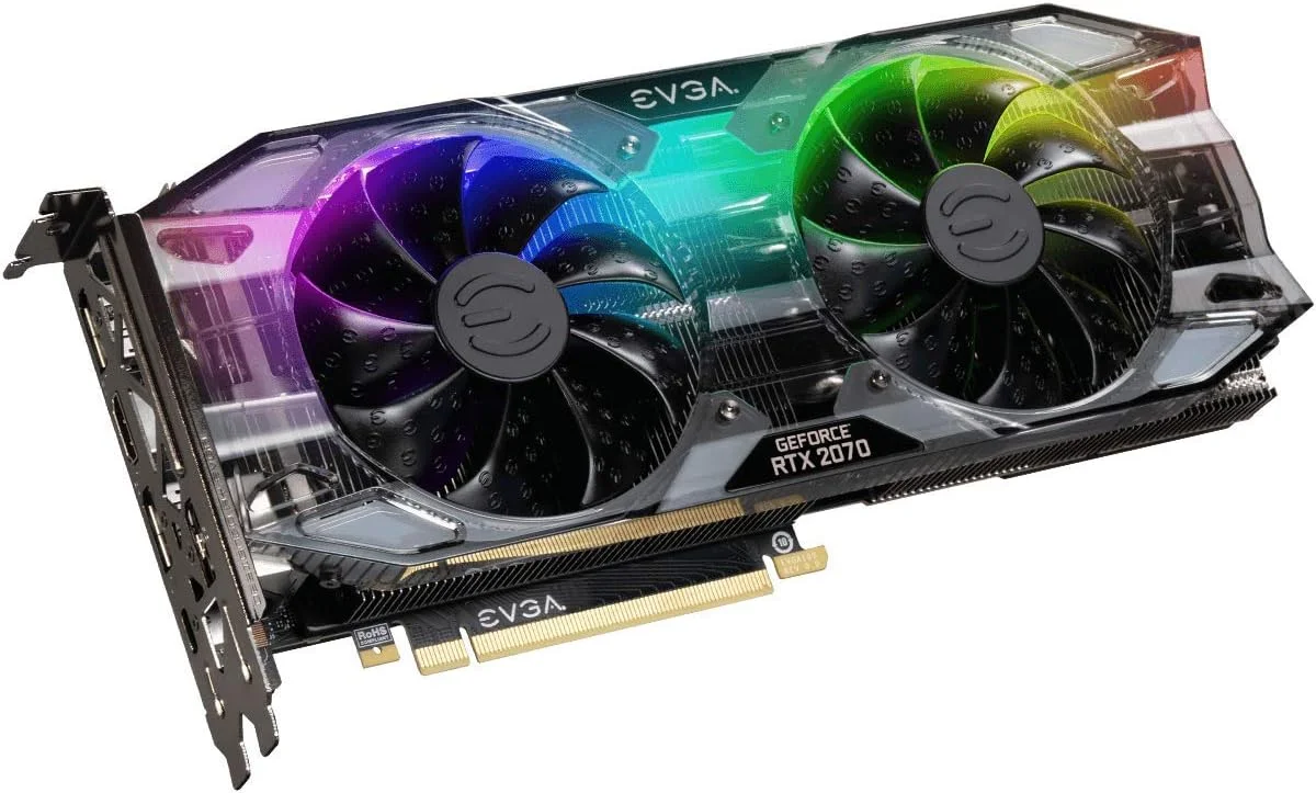 کارت گرافیک EVGA GeForce RTX 2070 XC Gaming با 8 گیگابایت حافظه GDDR6، دارای دو فن HDB و نورپردازی RGB، فرکانس بوست واقعی: 1710 مگاهرتز کارت گرافیک EVGA GeForce RTX 2070 XC Gaming با 8 گیگابایت حافظه GDDR6، دارای دو فن HDB و نورپردازی RGB، فرکانس بوست واقعی: 1710 مگاهرتز