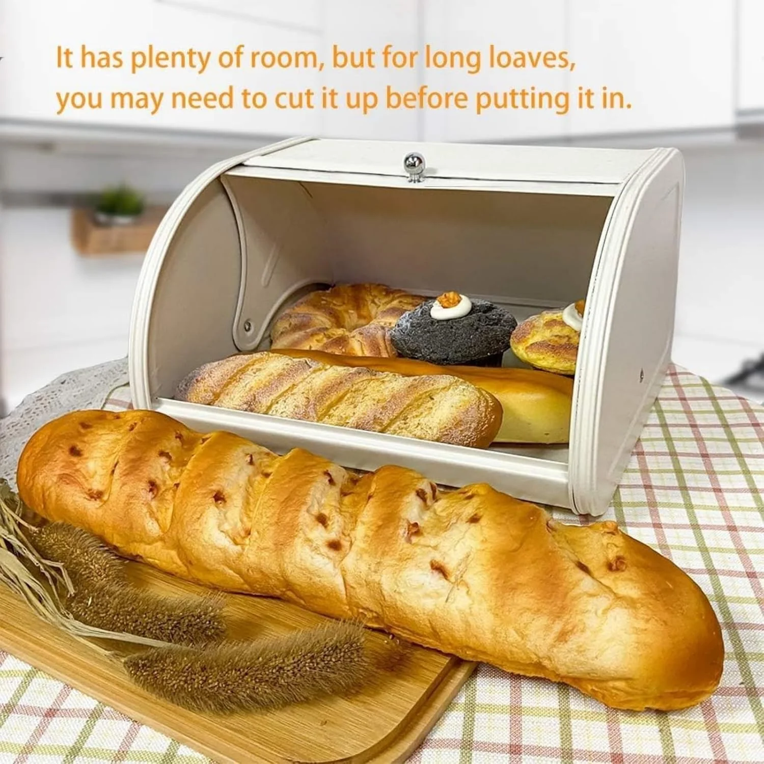 جعبه نان سفید رنگ مناسب برای نگهداری نان در آشپزخانه، ظرف نگهداری نان، جعبه نان استیل مدرن جعبه نان سفید رنگ مناسب برای نگهداری نان در آشپزخانه، ظرف نگهداری نان، جعبه نان استیل مدرن