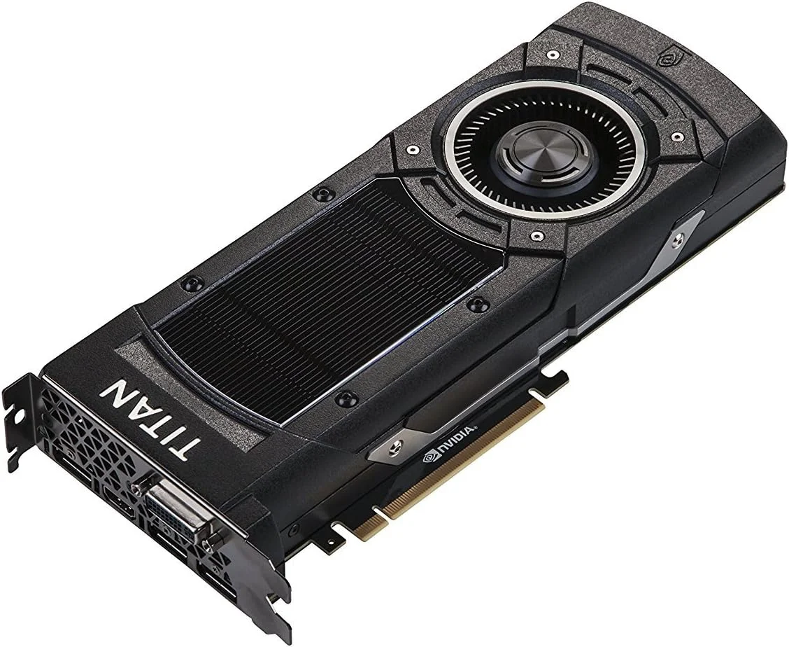 کارت گرافیک Nvidia TITAN X با ۱۲ گیگابایت حافظه GDDR5، رابط PCI-e x16، سه پورت DisplayPort، پورت DVI و HDMI