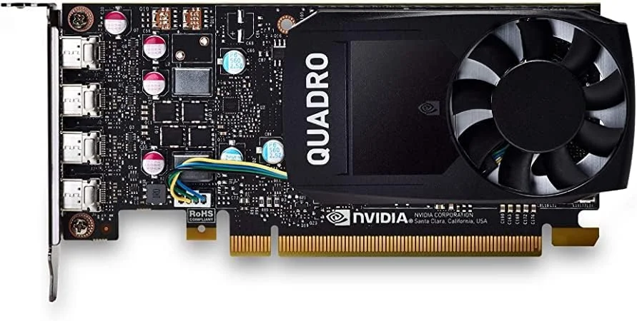 کارت گرافیک NVIDIA Quadro P600 با 2GB حافظه GDDR5 - گذرگاه حافظه 128 بیتی، 4 پورت DisplayPort، براکت با ارتفاع کم و زیاد (بازسازی شده)
