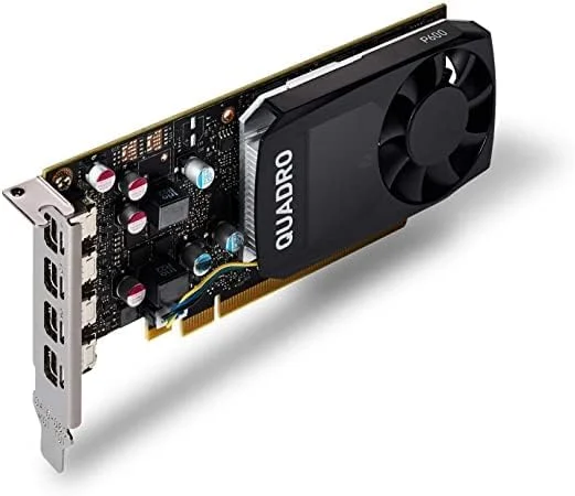 کارت گرافیک NVIDIA Quadro P600 با 2GB حافظه GDDR5 - گذرگاه حافظه 128 بیتی، 4 پورت DisplayPort، براکت با ارتفاع کم و زیاد (بازسازی شده)