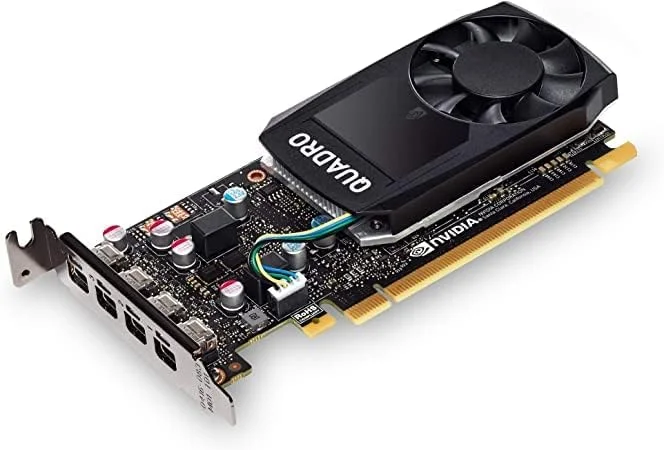 کارت گرافیک NVIDIA Quadro P600 با 2GB حافظه GDDR5 - گذرگاه حافظه 128 بیتی، 4 پورت DisplayPort، براکت با ارتفاع کم و زیاد (بازسازی شده)