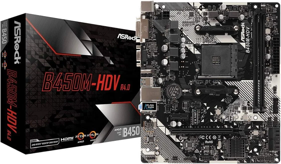 مادربرد ASRock B450M-HDV R4.0 AM4 AMD Promontory B450 SATA 6Gb/s Micro ATX